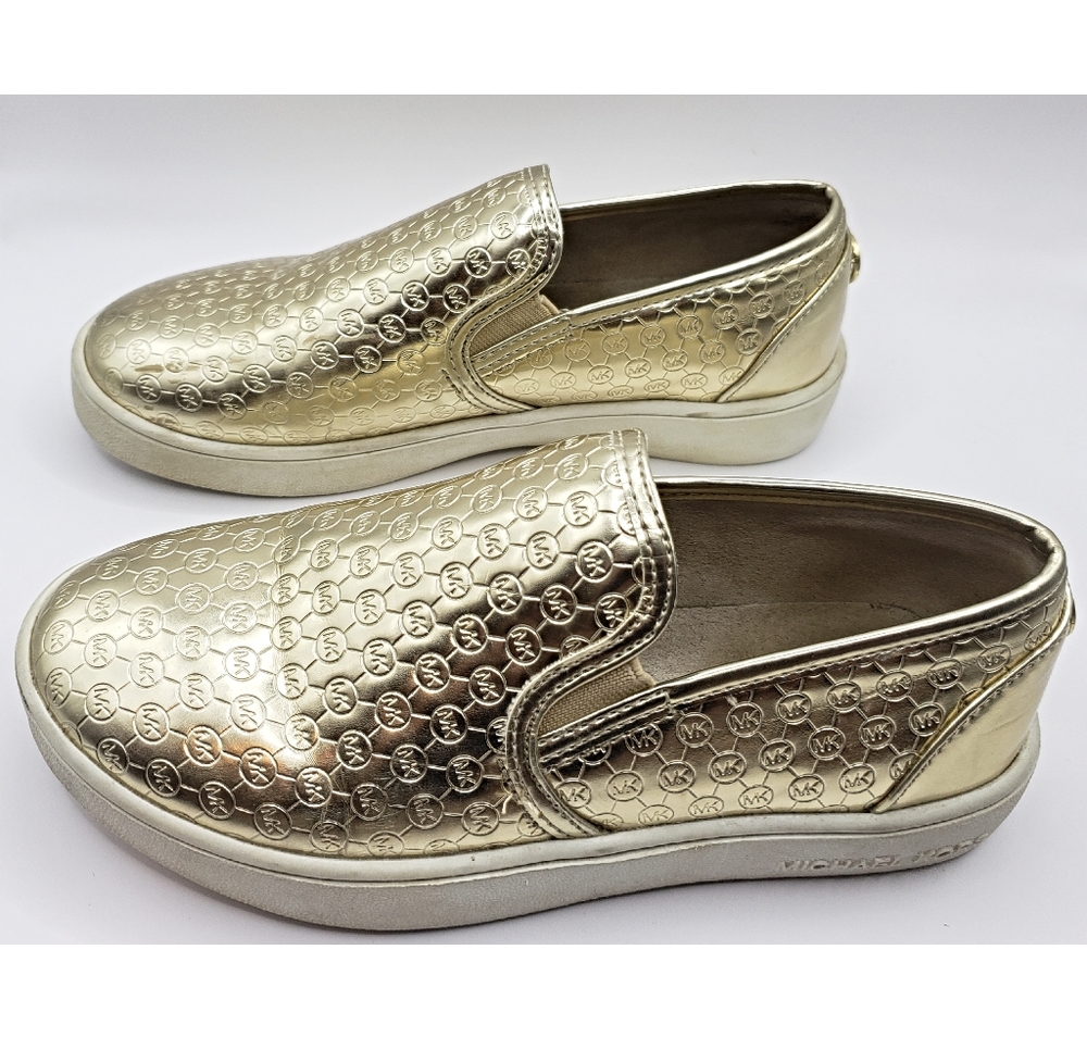 Michael Kors Gold Logo Slip-on Shoes